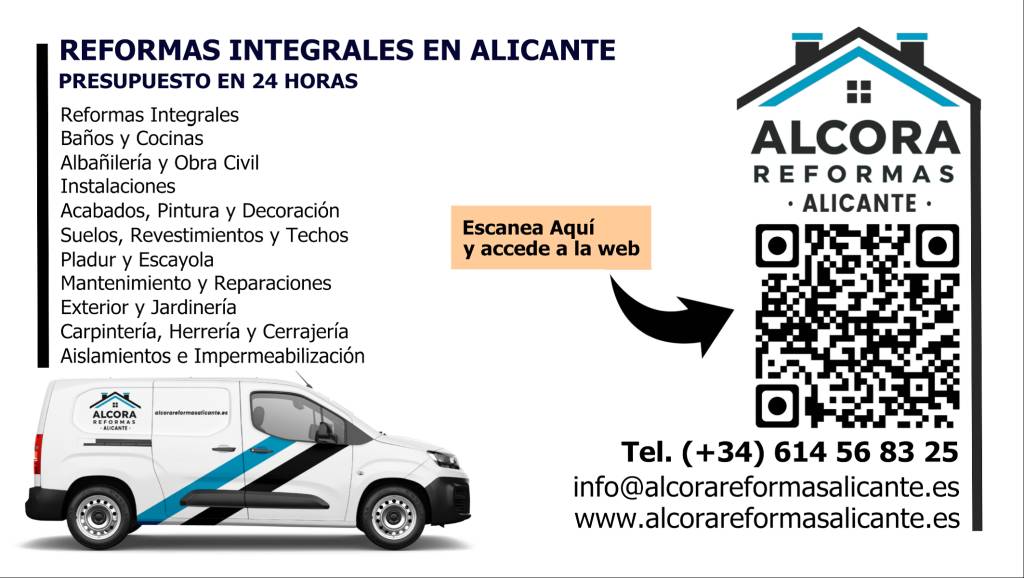Tarjeta Alcora Reformas Alicante Alicante Front